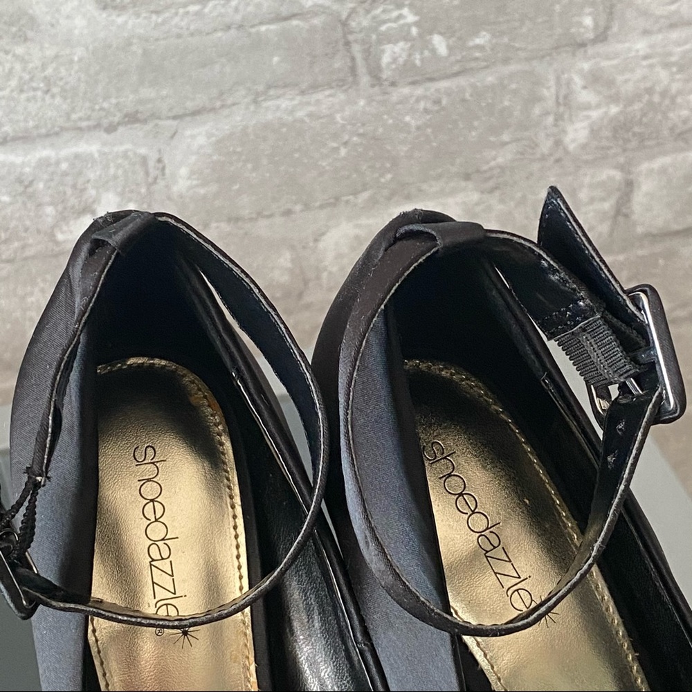 NWOT Shoe Dazzle Black Satin Heels - Picture 5 of 12